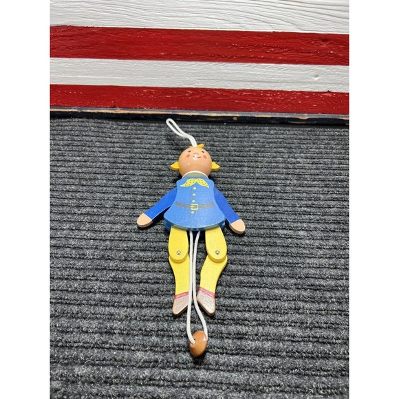 Vintage Sevi Italy Wooden String Marionette Jumping Jack Toy Puppet - Picture 2 of 13